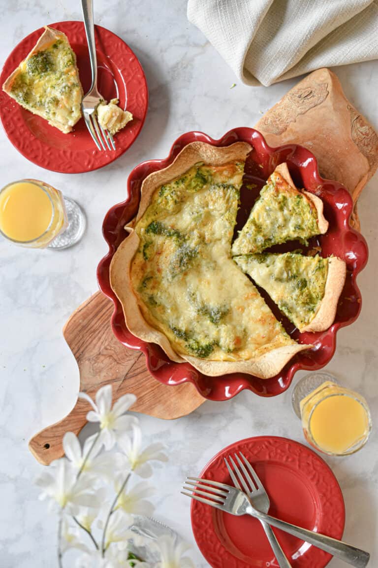 Broccoli and Cheddar Quiche