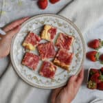 Strawberry Swirl cheesecake bars