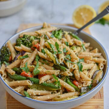 Easy whole wheat pasta primavera