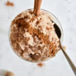 An overhead shot of the vegan rice pudding