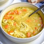 A close up of Instant Pot Chicken and Wild Rice Roup