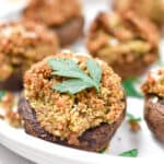 A close up of the Italian Stuffed Mushrooms
