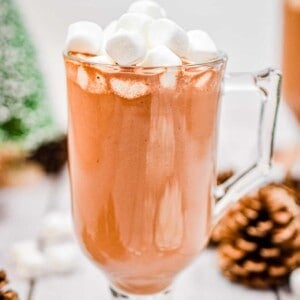 A close up of a mug of hot chocolate