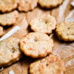 A close up of the sourdough discard cheese crackers