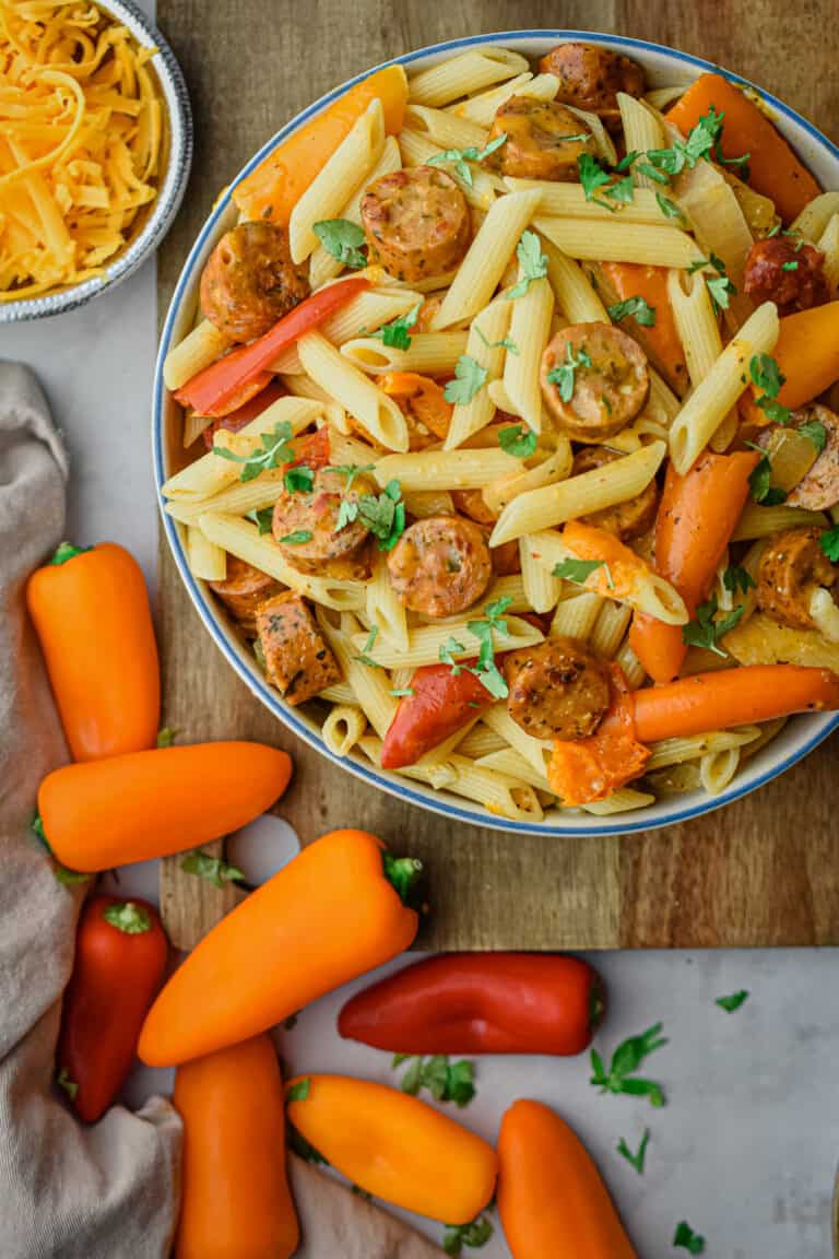 Chicken Sausage and Mini Pepper Pasta