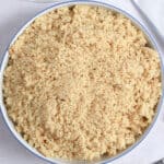 An overhead shot of a bowl of instant pot couscous