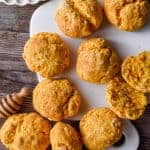 An overhead shot of the 2 ingredient sweet potato rolls.