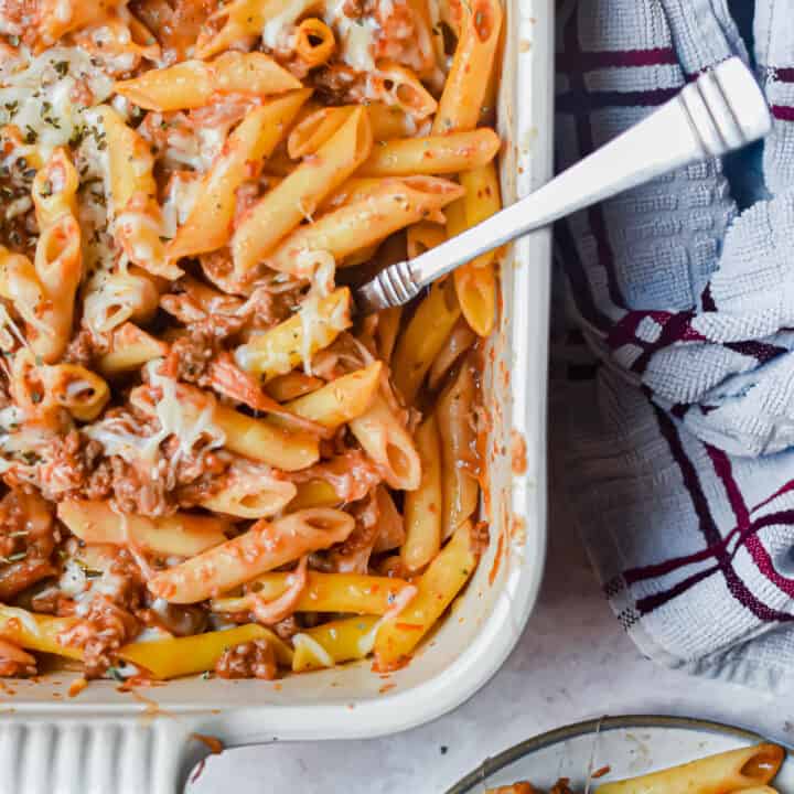 Meaty Marinara Baked Pasta (Easy Weeknight Dinner!) Lynn's Way of Life