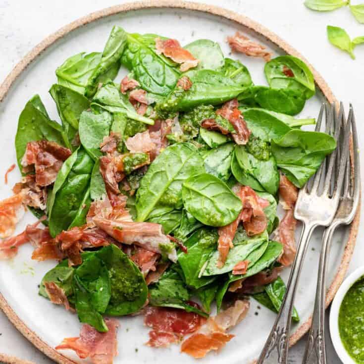 Image for Spinach Prosciutto Salad with Basil Vinaigrette