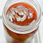 The sauce in the mason jar is shown.