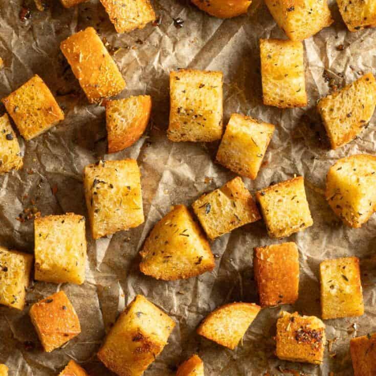 Image for Homemade Garlic and Herb Butter Croutons