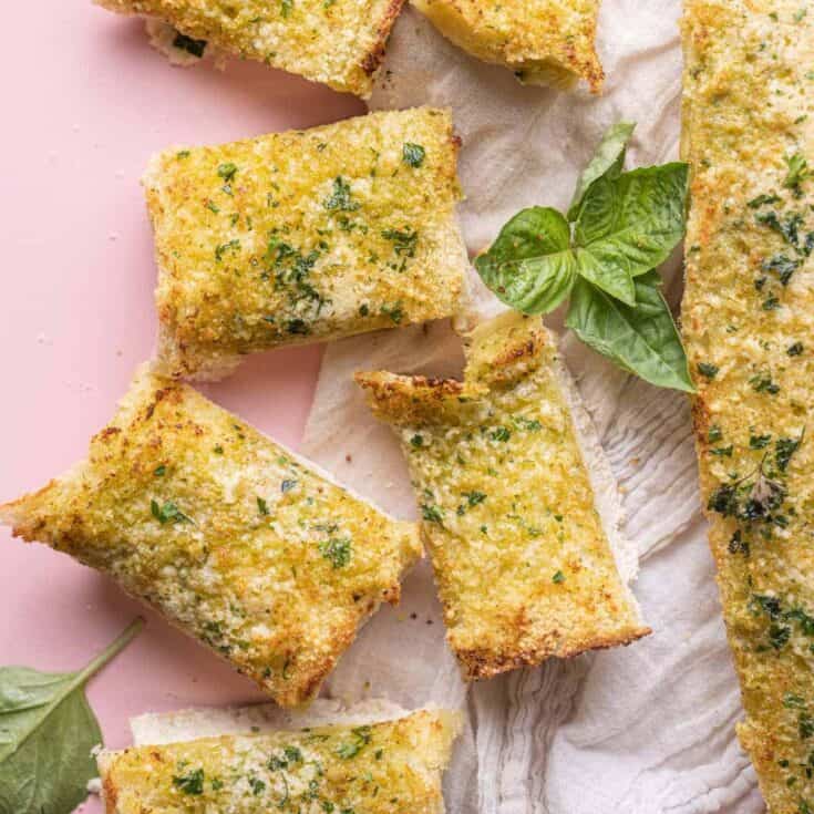 Image for 20-Minute Pesto Butter Garlic Bread — Marley's Menu