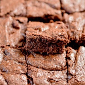 One sourdough brownie is overlapping the other sourdough brownies.