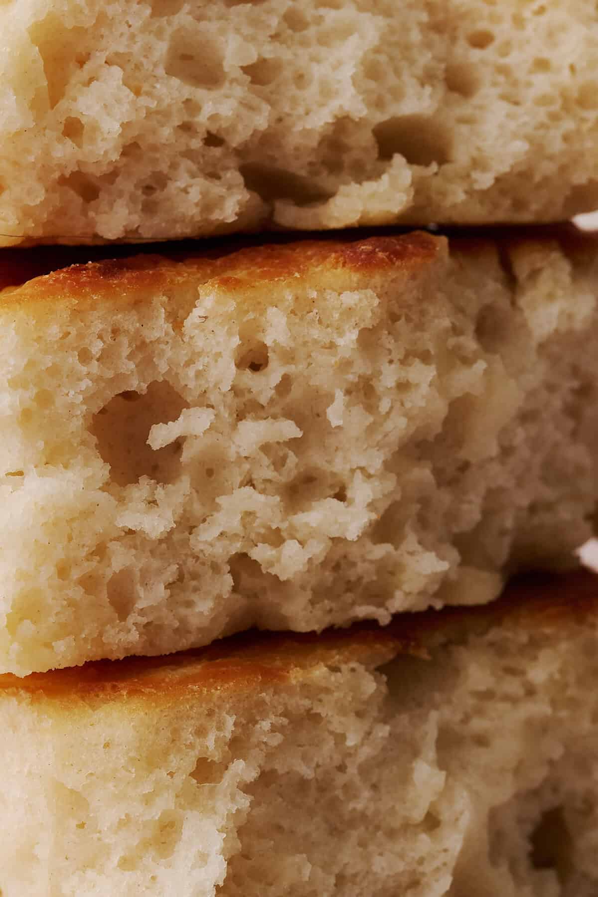 The texture of the biscuits is shown as the biscuits are stacked on top of each other.