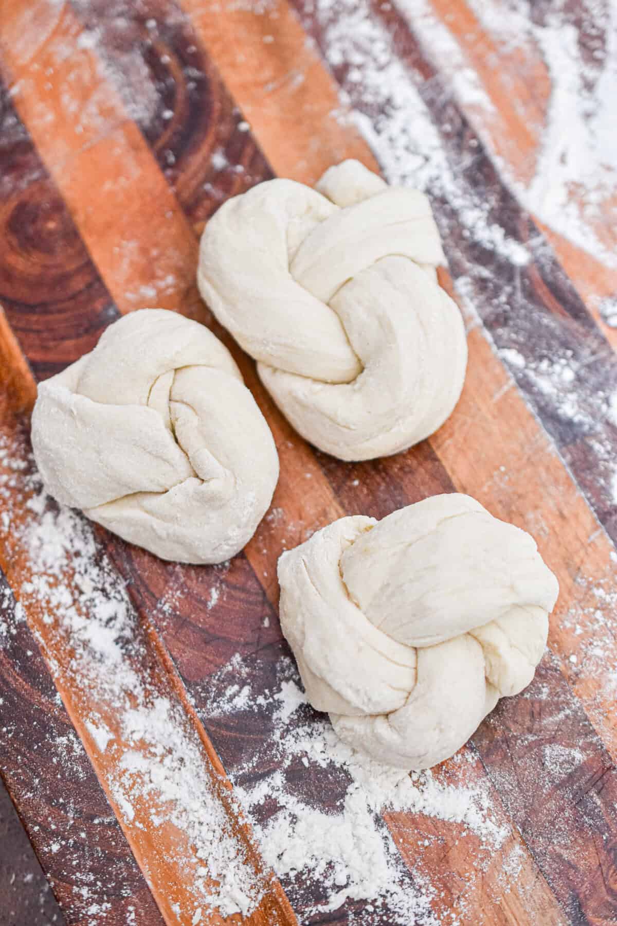The knots are tied together.